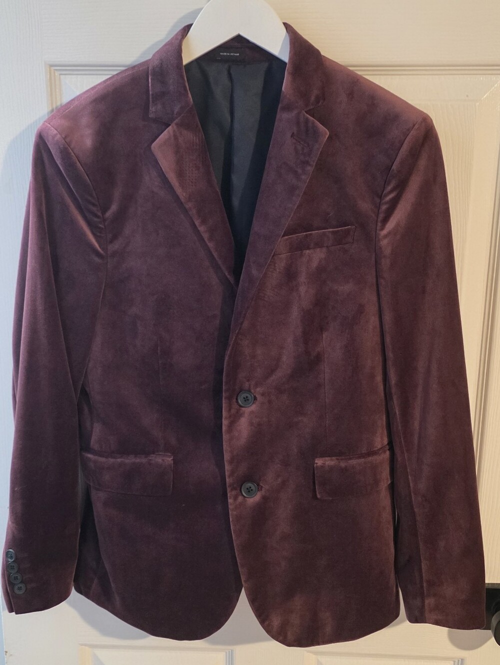 J.Ferrar Slim Fit Merlot / Burgundy Velvet Blazer Men's 34R